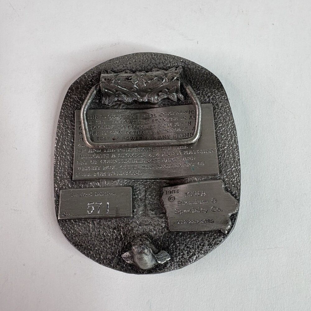 Vintage Stomper 4X4 Belt Buckle, Official Puller, Limited Edition 571 Rare, 1984 - Picture 2 of 6